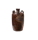 Vintage Earthy Dark Brown Village Rural Pottery Ceramic Pot Vase JK238S