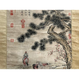 Vintage Chinese Ink Brush Divine Horses Scenery Scroll Painting Wall Art jk254S