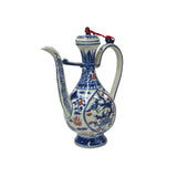 Oriental Blue White Wine Jar Shape Ceramic Porcelain Art Vase Jar JK280S