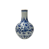 Oriental Blue White Crackle Base Phoenix Porcelain Art Vase JK281S