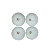 Set 4 Handmade Flower  Graphic White Porcelain Cup Display Art JK291S