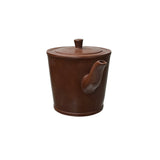 Vintage Brown Simple Cylindrical Plain Zisha Clay Teapot Art Display JK293S