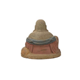 Fade Color Rustic Wood Sitting Happy Laughing Buddha Statue JK312S