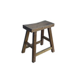 Rustic Raw Rough Wood Grain Rectangle Slim Stool Bench Side Table JK326S #8