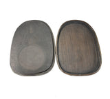 Chinese Characters Engraved Oval Shape Box Ink Stone Inkwell Pad JK337S