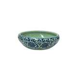 Chinese Celadon Blue Glaze Flower Porcelain Plate Bowl Display Art jk288S