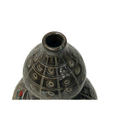 handmade pottery vase with rooster illustration oriental ceramic decor