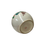 Vintage Chinese Pink Peonies Round White Porcelain Pot Vase ws4526S