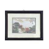 Set of 3 Oriental Chinese Embroidery Flower People Scenery Framed Art Decor ws3210S