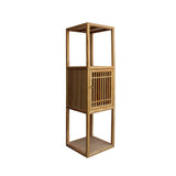 Chinese Raw Wood Slim Narrow Tall Open Display Storage Corner Cabinet cs2250S