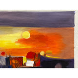 Oil Paint Canvas Art Abstract Moon Sun Mix Color Scene Painting ws3427S