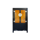 Chinese Black Orange Yellow Graphic  Armoire Wardrobe Cabinet cs5775S