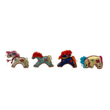 Set 4 Chinese Oriental Fabric Artistic Horse Miniature Figure Art ws3303S