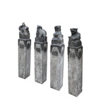 Chinese Set Gray Black Stone Fengshui Four Symbols Slim Pole Statue cs7648S