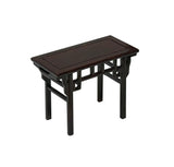 5.75" Chinese Brown Altar Miniature Shape Accent Wood Display Stand st1079S