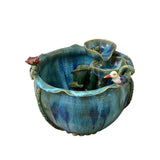 Oriental Ceramic Turquoise Green Lotus Theme Table Top Fountain Display ws3119S