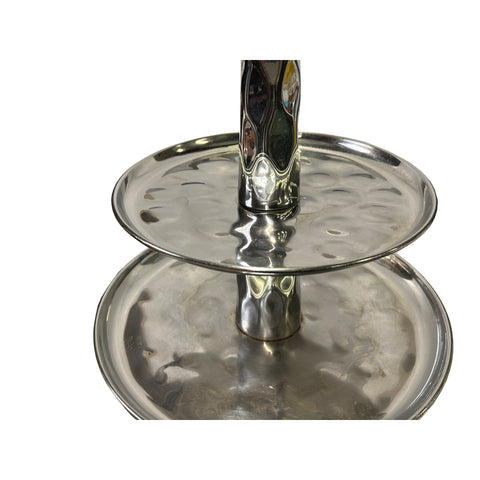 Punch Marks Stainless Steel Round 3 Layers Tower Display Serving Plate  Tw013S