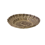 Oriental Silver Color Metal Ancient Dragon Artistic Kirin Plate Display ws3299S