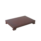 14" Burgundy Brown Wood Rectangular Table Top Stand Riser ws3379S