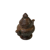 Chinese Brown Color Stone Carved Incense Holder Display Art ws3387S