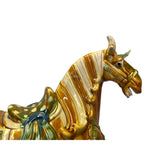 Chinese Distressed Tan Brown Color Glazed Ceramic Horse Figure ws3396S