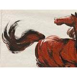 Oil Paint Canvas Art Brick Red Artistic Racing Horse Wall Decor Painting ws3413S