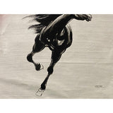 Oil Paint Canvas Art Black Artistic Racing Horse Wall Decor Painting ws3419S