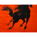 Oil Paint Canvas Art Black Artistic Racing Horse Wall Decor Painting ws3425S