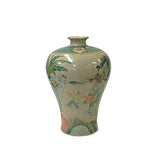Vintage Chinese Crackle Beige Color People Graphic Porcelain Vase ws3430S