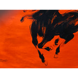 Oil Paint Canvas Art Black Artistic Racing Horse Wall Decor Painting ws3435S