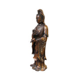 Quality made Heavy Bronze Standing Guan YIn - Bodhisattva Statue With Vitarka Mudra And Holly Vase cs2785S