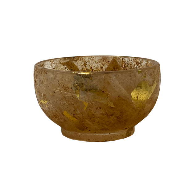 Mud Marks UnderGround Treasure Crystal Glass Bowl With Gold Paint ws34 ...
