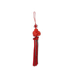 Chinese Red Lacquer Resin Happy Buddha Figure with Knot Tassel Art ws3475S