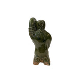 Vintage Oriental Ceramic Green Man Hold Lamp Shape Display Figure ws3477S