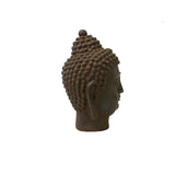 10.5 " Vintage Iron Metal Finish Rustic Buddha Head Display Figure ws3478S