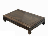 19.5" Oriental Brown Wood Rectangular Table Top Stand Riser ws3512S