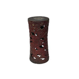 Ceramic Brick Red Cloud Scroll Round Tall Pedestal Table Display Stand ws3528S