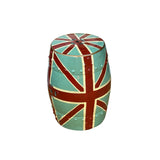 Turquoise Base Red Cross Line Pattern Round Porcelain Stool Table ws3560S