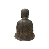 Iron Rustic Sitting Buddha Gautama Amitabha Shakyamuni Monk Statue ws3573S