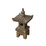 Rustic Gray Brown Temple Tower Top Pagoda Shape Garden Stone Lantern ws3650S