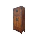 104" Vintage Chinese Natural Wood Stack Compound Cabinet Armoire ws3700S