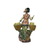 Chinese Porcelain Qing Style Dressing Birds Baskets Lady Figure ws3704S