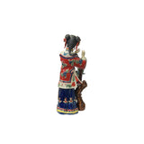 Chinese Porcelain Qing Style Dressing Standing Tree Lady Figure ws3713S
