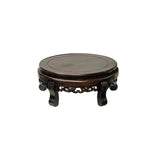 11.75" Chinese Brown Wood Round Table Top Stand Display Easel ws3728BS
