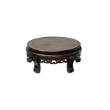 12.75" Chinese Brown Wood Round Table Top Stand Display Easel ws3728AS