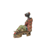 Chinese Porcelain Qing Style Dressing Reclining Flower Lady Figure ws3766S