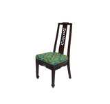 Chinese Brown Wood Ancient Dragon Motif Back Panel Dining Side Chair ws3776S