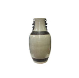 Vintage Chinese Crackle Ceramic Blue White Flower Birds Vase ws3779S