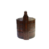 Vintage Oriental Handmade Brown Rattan Stack Basket with Handle ws3800S