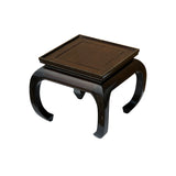 Oriental Chinese Brown Curve Leg Square Side Table Display Stand ws3816S